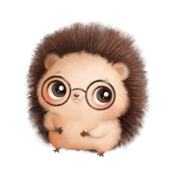 插图可爱的卡通回到学校动物刺猬图片下载