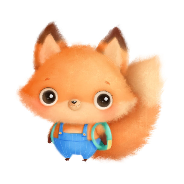 插图可爱的卡通动物回到学校狐狸图片下载