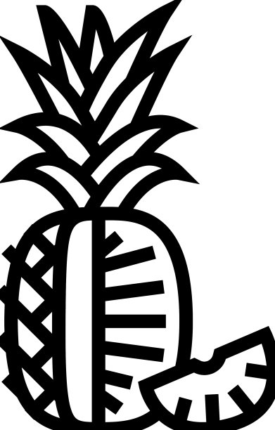 菠萝一切切片线图标图片下载