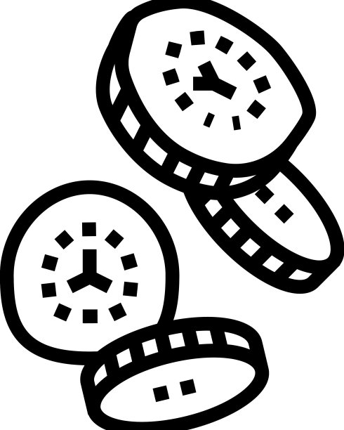 黄瓜片食物切割线条图标图片下载