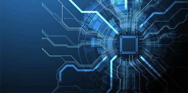 技术和科学主题的抽象背景。CPU的概念。矢量格式。图片下载