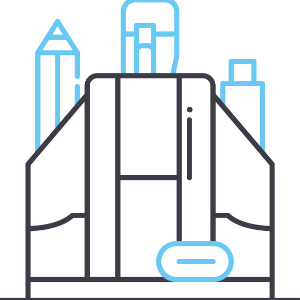 办公配件线性图标符号图片下载