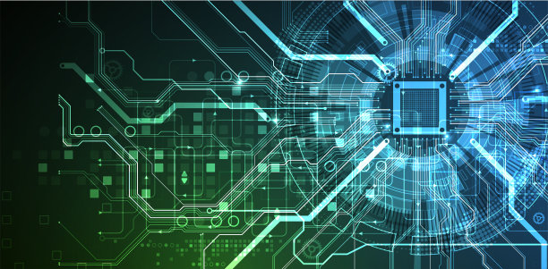 技术和科学主题的抽象背景。CPU的概念。矢量格式。图片下载