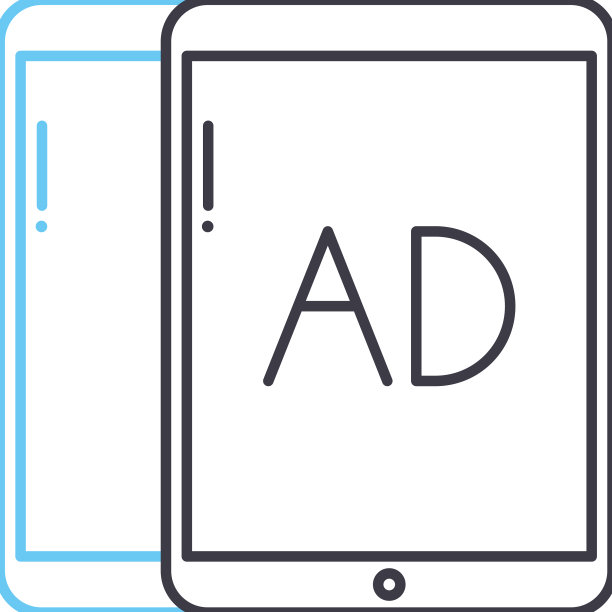 移动广告线图标轮廓符号图片下载