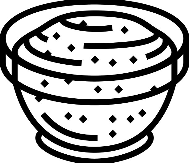 碗装芥末酱食物线性图标图片下载