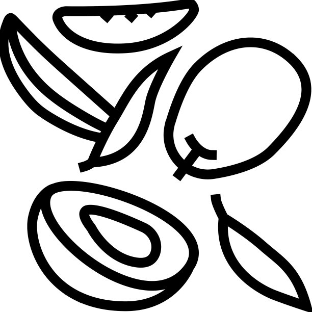 芒果成熟切叶红线图标图片下载