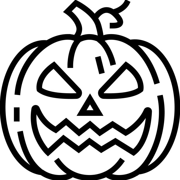 万圣节南瓜脸线图标图片下载