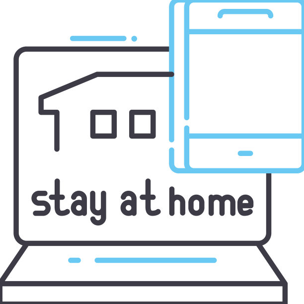 转到远程工作线图标轮廓符号图片下载