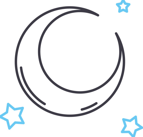 月亮斋月线图标轮廓符号图片下载