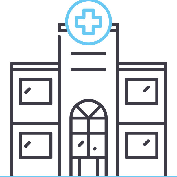 医疗保健中心线图标轮廓符号图片下载