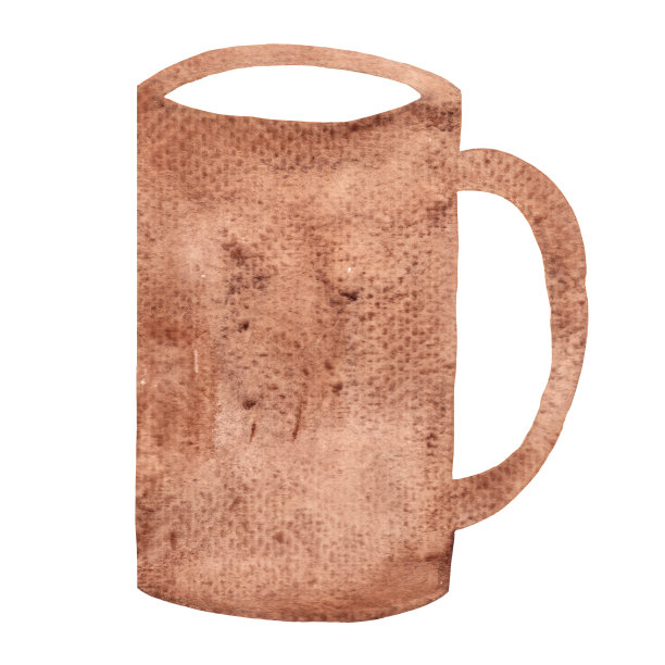 咖啡杯标志水彩插图装饰在历史和陶器。图片下载