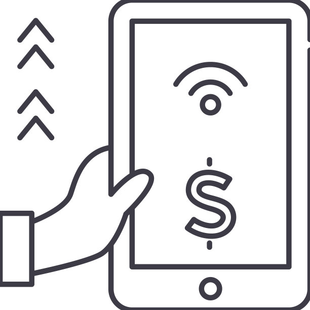 手与电话线路图标轮廓符号图片下载