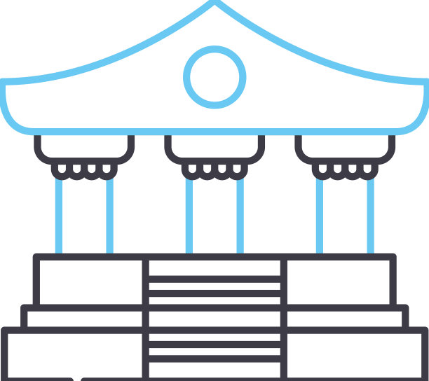 博物馆线图标轮廓符号图片下载