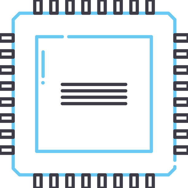 微控制器线图标轮廓符号图片下载