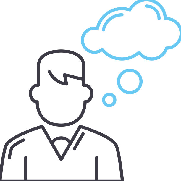 思想线图标轮廓符号图片下载