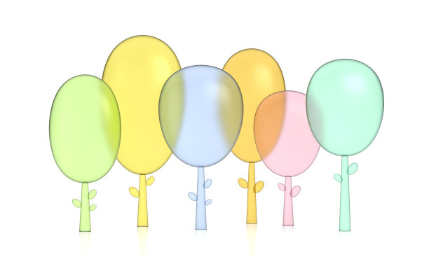 抽象彩色玻璃树设计图片下载