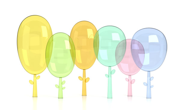 抽象彩色玻璃树设计图片下载