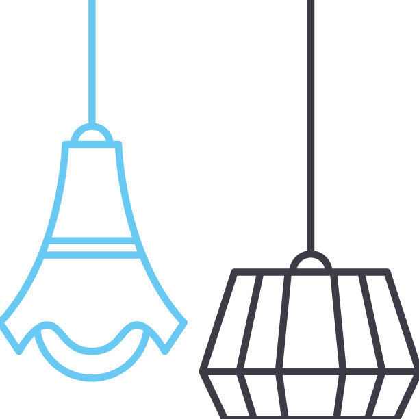 挂灯线图标轮廓符号图片下载