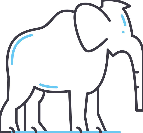 猛犸线图标轮廓符号图片下载