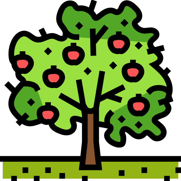 树苹果水果颜色图标图片下载