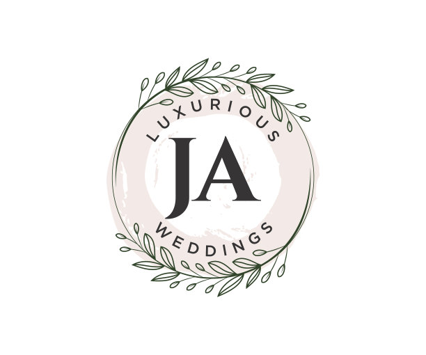 Ja首字母字母婚礼字母标志图片下载