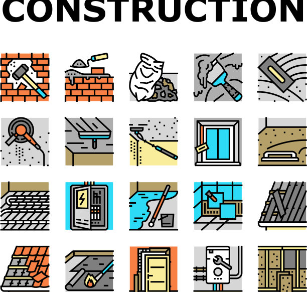 建筑起重机房屋工作图标设置图片下载