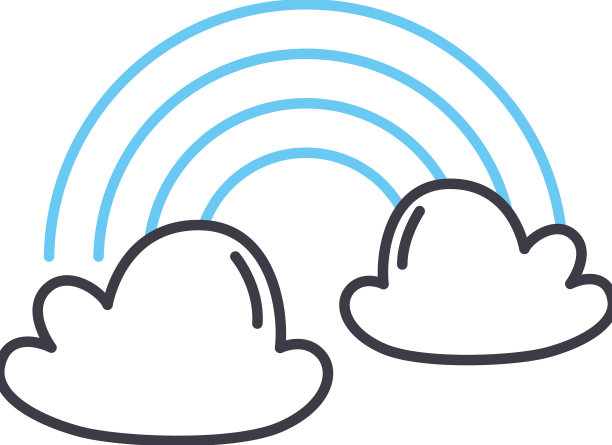 彩虹线图标轮廓符号图片下载