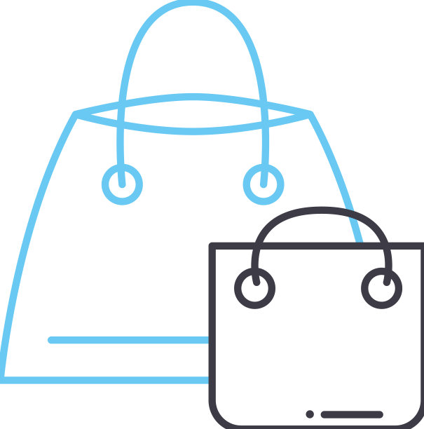 购物袋线图标轮廓符号图片下载