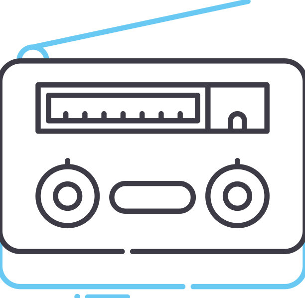 现代无线电线路图标轮廓符号图片下载