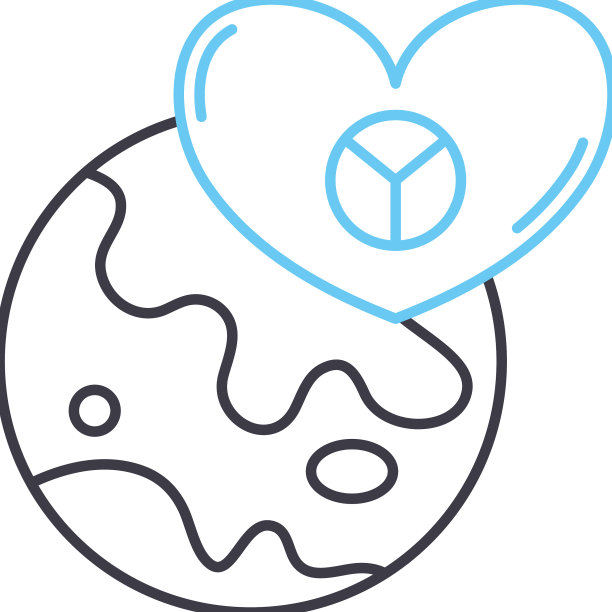 和平线图标轮廓符号图片下载