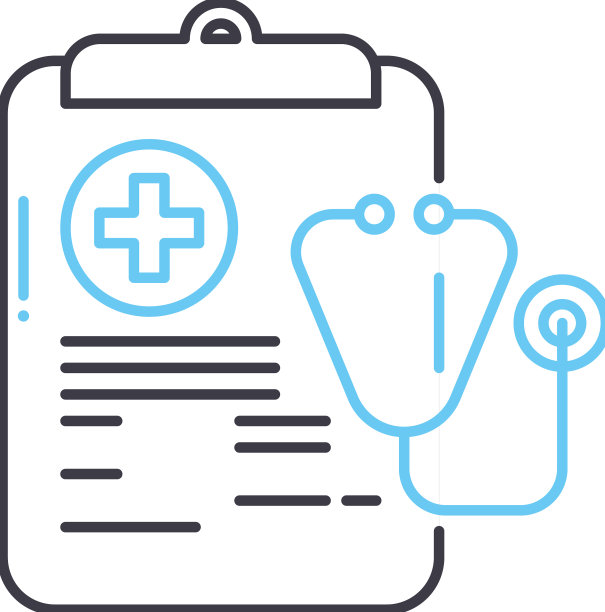 医学报告书线图标轮廓符号图片下载