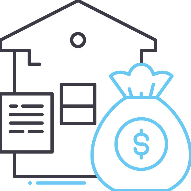 贷款和抵押贷款线图标轮廓符号图片下载