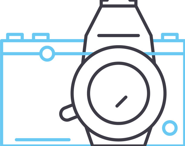 无反光镜相机线图标轮廓符号图片下载