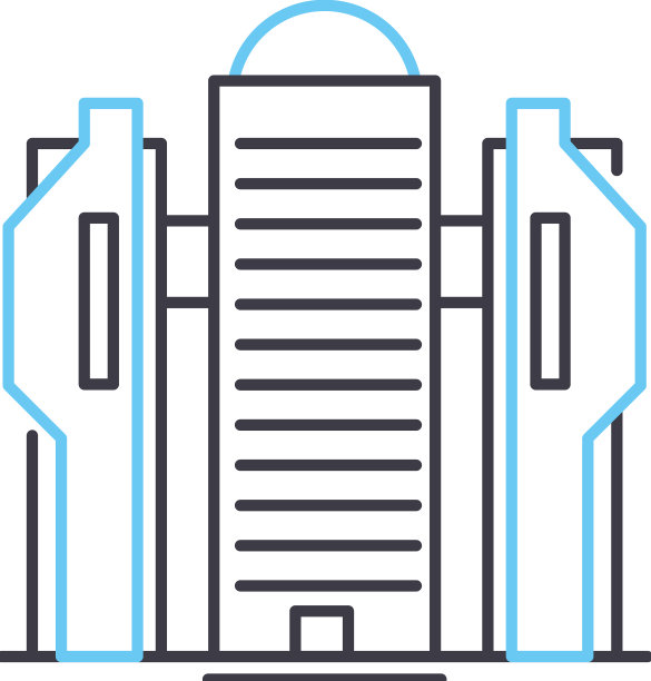 办公楼线条图标轮廓符号图片下载