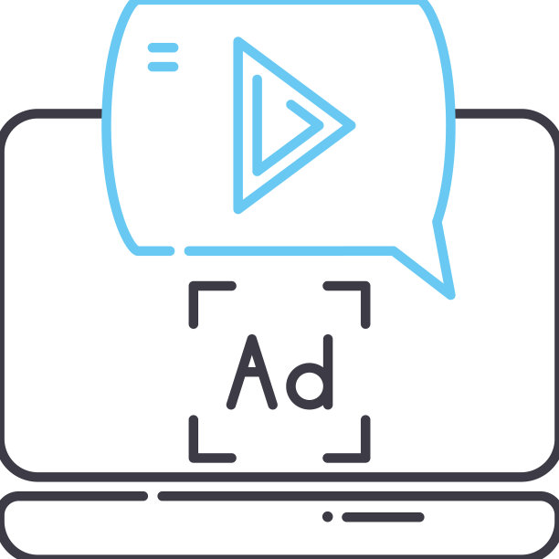 网络广告线图标轮廓符号图片下载