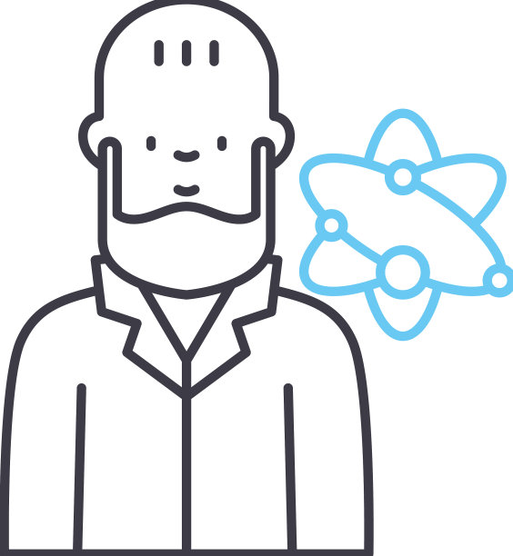 科学家线图标轮廓符号图片下载