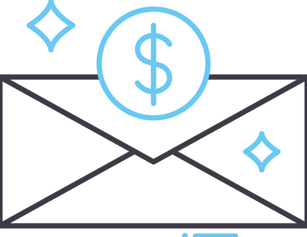 银色信封线图标轮廓符号图片下载