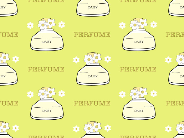 香水瓶卡通人物无缝图案图片下载