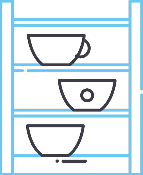 厨房柜线图标轮廓符号图片下载