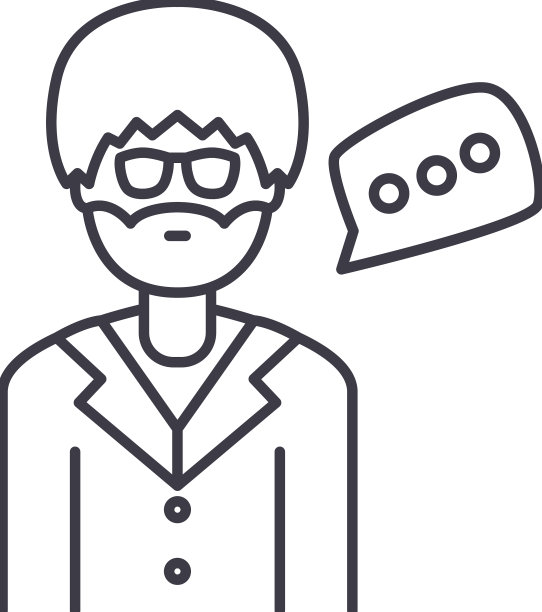 教授线图标轮廓符号图片下载