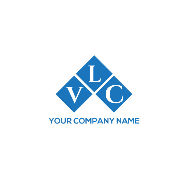 VLC字母标志设计在白色背景VLC图片下载