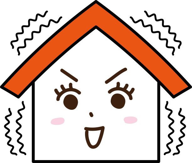 坚固的房子，即使在地震中也能保持平静的表情/插图材料(矢量插图)图片下载