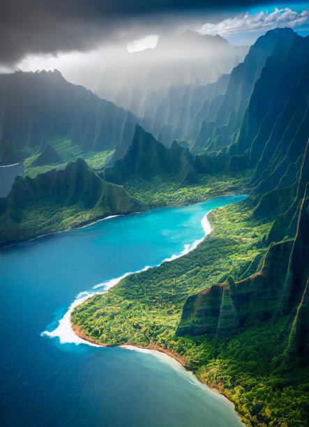 夏威夷考艾岛上的海岸图片下载