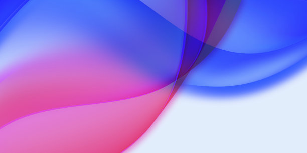 装饰抽象的蓝粉色曲线孤立在白色背景。图片下载