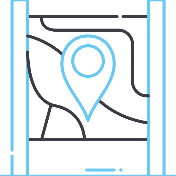 位置地图线图标轮廓符号图片下载