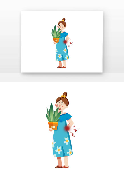 骨质增生腰疼女孩人物图片下载