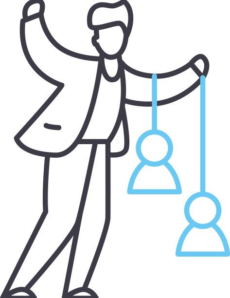 人才管理线图标轮廓符号图片下载