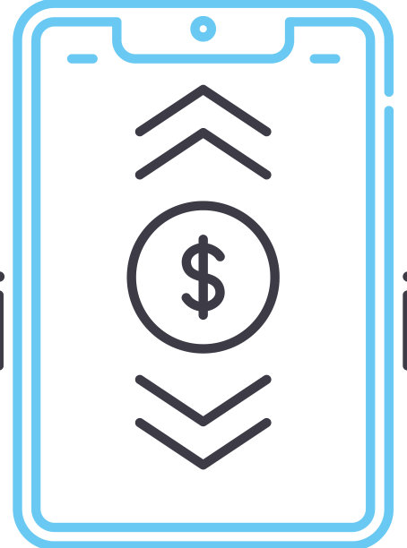 资金转账APP线性图标符号图片下载