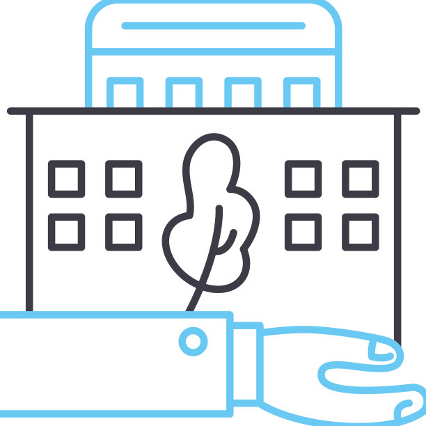 可持续建筑线条图标轮廓符号图片下载