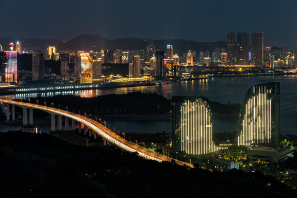 城市跨海大桥夜景图片下载